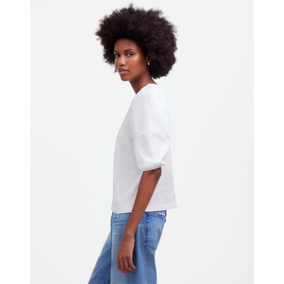 NWT Madewell Puff-Sleeve Tee in White Size M - Picture 4 of 8
